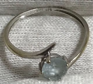 Anillo Oro Blanco Aguamarina 10k + Regalo