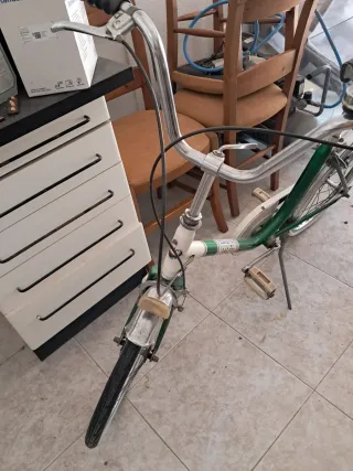 Bicicleta Plegable Verde y Blanca