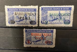 Lote 3 Sellos España Asociación Benéfica Correos