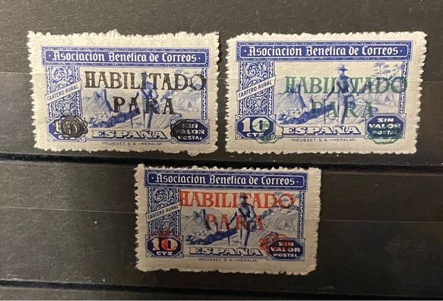 Lote 3 Sellos España Asociación Benéfica Correos