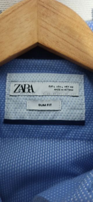 Camisa Zara Celeste
