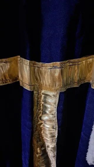 Traje Rey Mago para adulto. Azul dorado y blanco