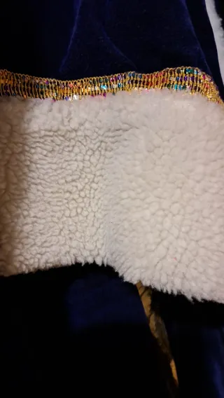 Traje Rey Mago para adulto. Azul dorado y blanco