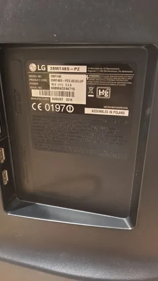 Smart TV de 27,5" o Monitor PC. LG 28MT48S