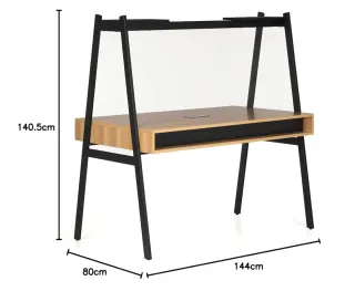 Escritorio SKLUM Acero y Melamina Negro/Marrón