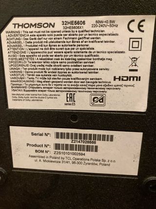 Pantalla Smart tv THOMSOM 32”