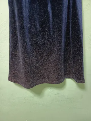 Vestido fiesta niña azul terciopelo y brillo