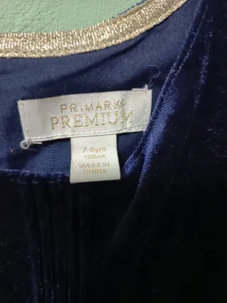 Vestido fiesta niña azul terciopelo y brillo