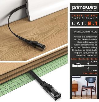 Cable Red Ethernet Primewire CAT 8.1 Plano 40Gbps