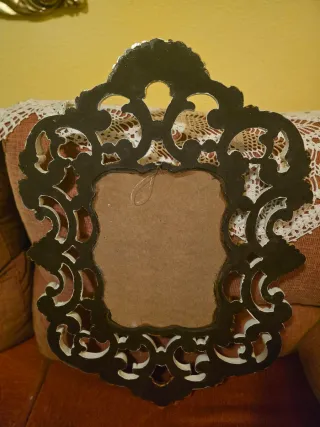 Espejo Barroco Blanco piedra y Pan de Oro