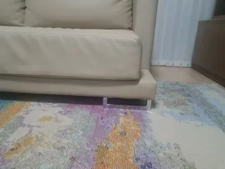 Sofá rinconera 5 plazas polipiel arena