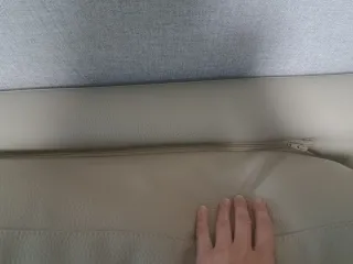 Sofá rinconera 5 plazas polipiel arena