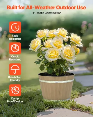 Vaso Piante 4 Pezzi Fioriere da 300mm Plastica