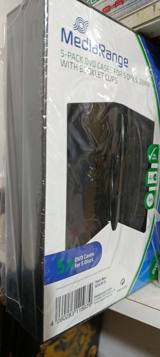 Lote cajas DVD vacías negras – +50 unidades nuevas