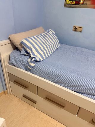 Cama nido juvenil con cajones y colchones