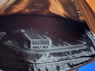 Bolso bandolera Hexagona mix cuero negro