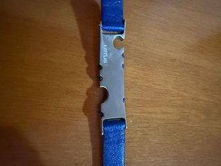 Pulsera Lotus Cuero Azul y Plata