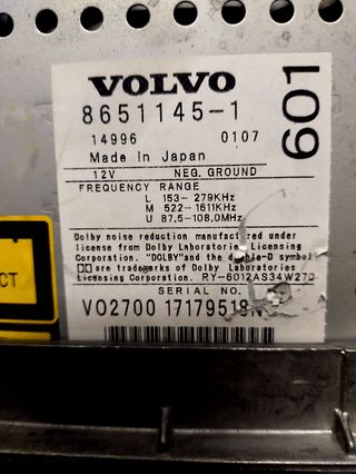 Radio CD con módulo manos libres para Volvo S80