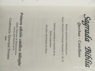 Biblia primera edición castellano quechua