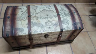 Baúl decorativo mapa del mundo