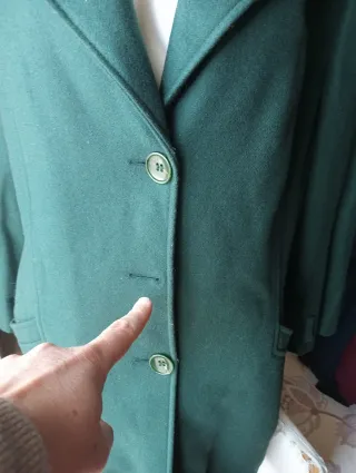 Cappotto Kitte verde in lana