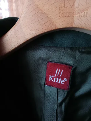 Cappotto Kitte verde in lana