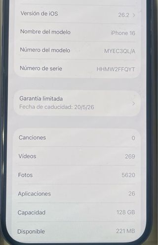 iPhone 16 Azul 05/2025