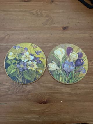 2 Cuadros Florales Redondos