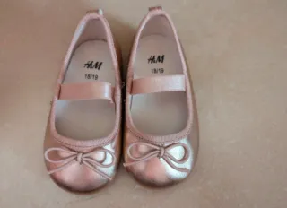 Manoletinas H&M Oro Rosa Talla 18/19