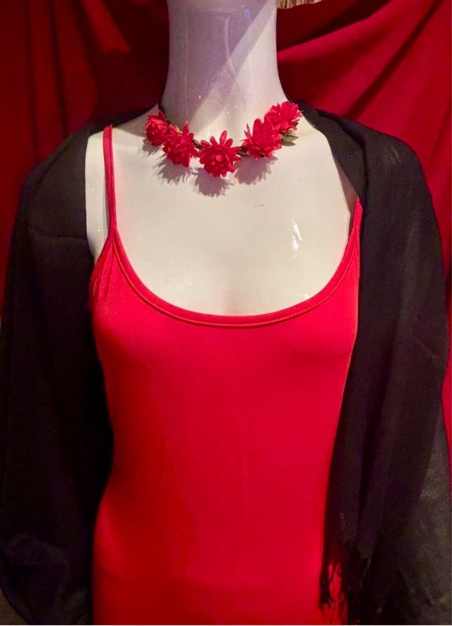 Vestido rojo corte sirena talla única