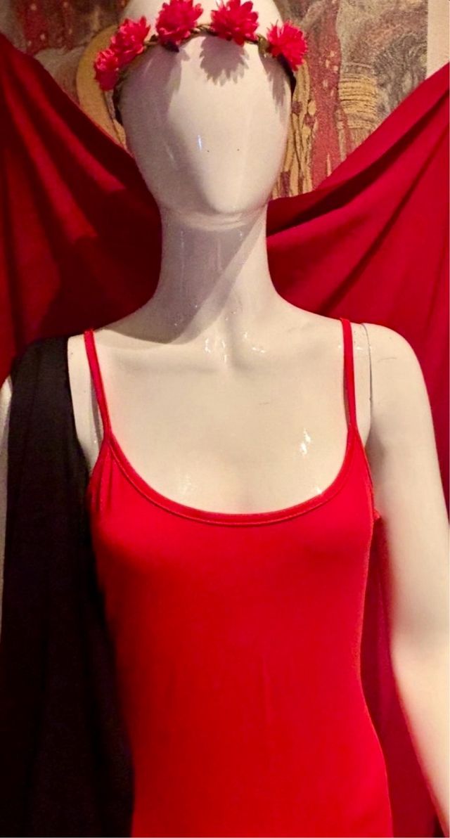 Vestido rojo corte sirena talla única