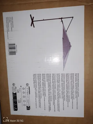 Sombrilla Excéntrica Hexagonal Gris 2.9m