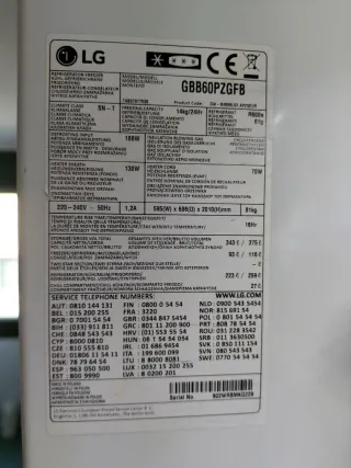 Cajones y baldas nevera LG