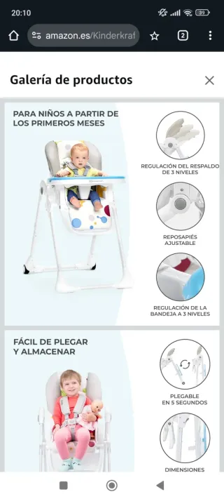 Trona bebés Kinderkraft