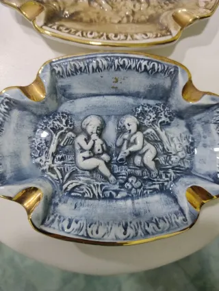 Pareja Ceniceros Capodimonte Querubines