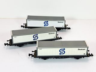Escala N  3 portacontenedor 2 ejes Seatrain 40' DB