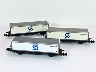 Escala N  3 portacontenedor 2 ejes Seatrain 40' DB