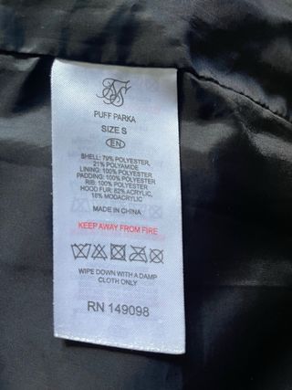 Parka Silsilk Talla S con Capucha