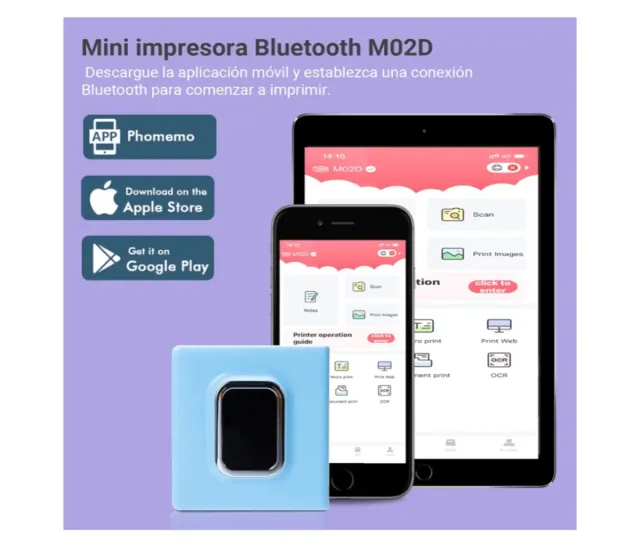 Mini Impresora Fotográfica Portátil Con Bluetooth