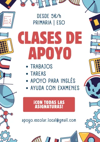 CLASES PARTICULARES DE REFUERZO ESCOLAR E INGLÉS.