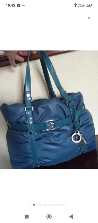 Bolso Purificación García verde  azulado