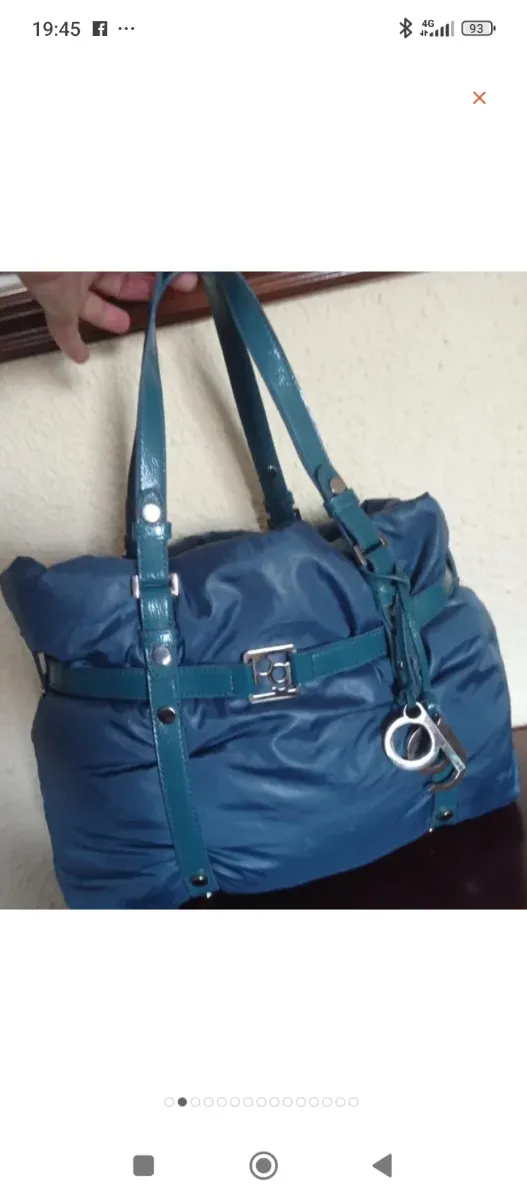 Bolso Purificación García verde  azulado