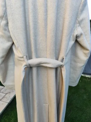 Cappotto donna beige con cintura da annodare