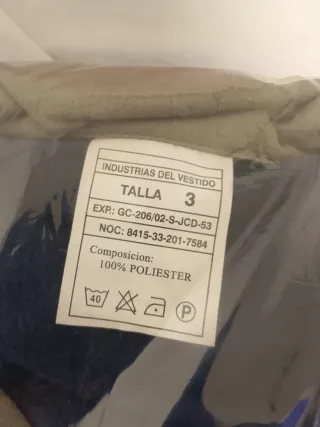 Chándal Militar Talla 3 Industrias del Vestido