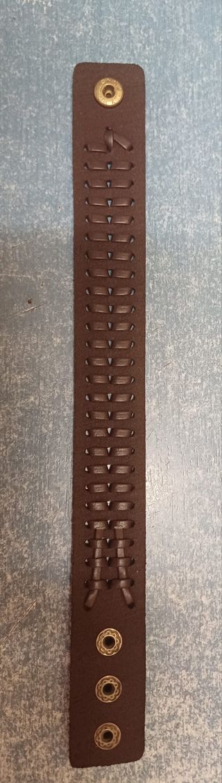 Pulsera Cuero Trenzado Ajustable Marrón