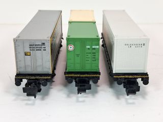 Escala N - 3 vagones portacontenedores 2 ejes DB