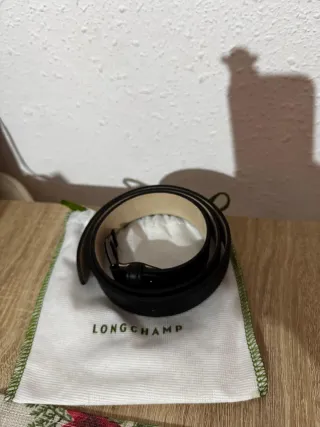 Cinturón Longchamp Negro Piel