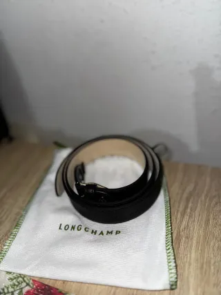 Cinturón Longchamp Negro Piel