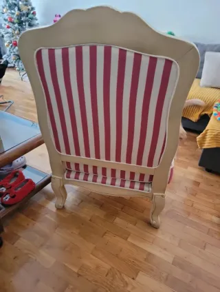 Sillón vintage rayas rojo y blanco