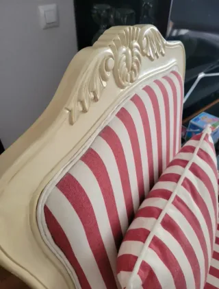 Sillón vintage rayas rojo y blanco